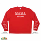 Established Auntie red sweatshirt with kids name on sleeves in white