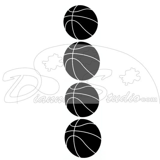 four pocket size basketball black screen prints