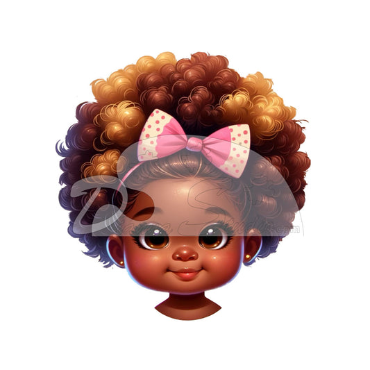 Cutie Pie Afro Girl Digital Artwork