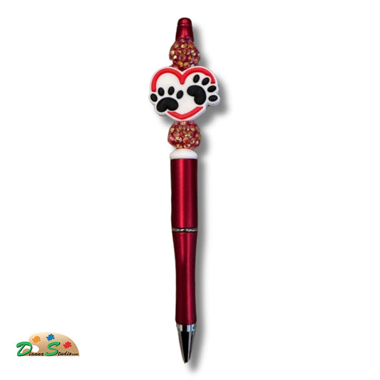 Dog Mom Bead Pen Red, Silicone