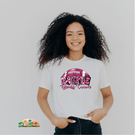 Tackle Breast Cancer with pink football on a model