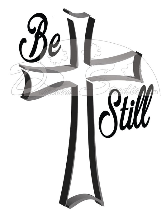 Be Still with a 3 dimension cross sublimation print