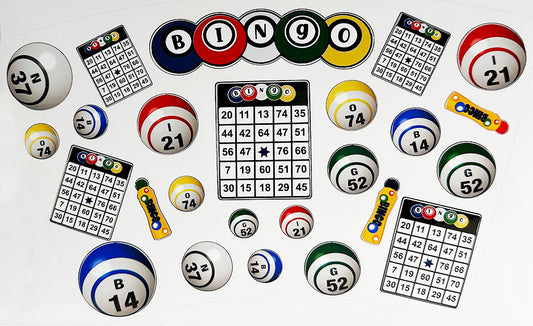 bingo cards, dabbler and numbers cold cup wrap