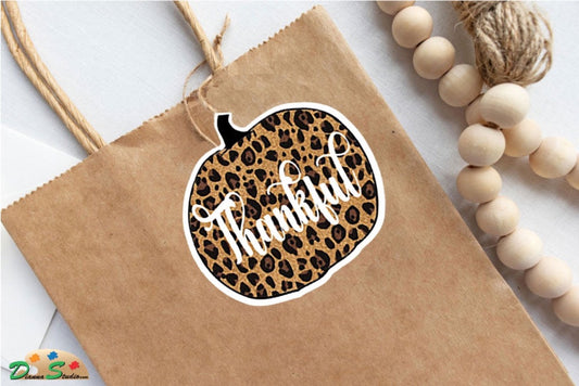 Thankful Cheeta Pumpkin Sticker
