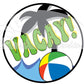 Vacay, Fun in the Sun Sticker, Beach ball, Ocean, Palm Tree