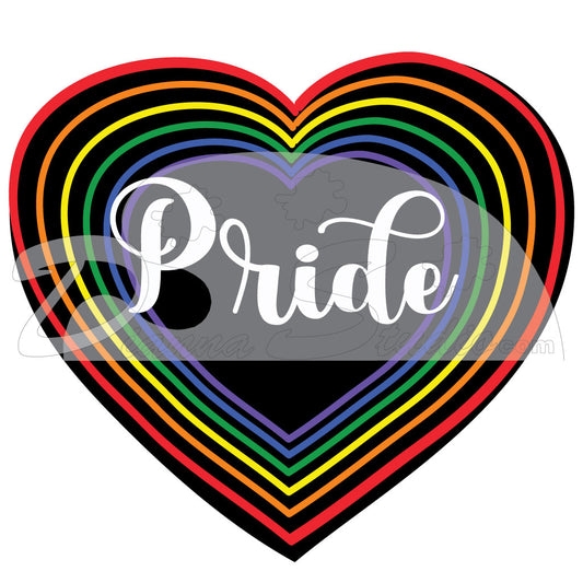Gay Ride Heart with Rainbow colors and Pride