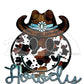 Howdy Smiley with cowboy hat and pattern