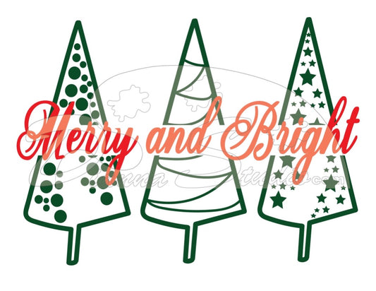 Merry and Bright, Green and Red sublimation print