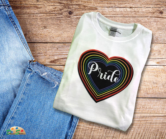 Pride Rainbow Heart White shirt