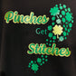 St Patricks V-Neck Shirt in green and metallic vinyl.
