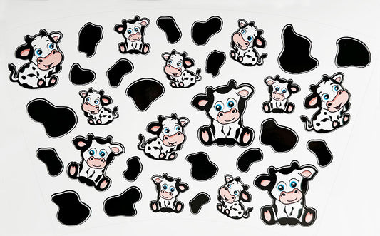 black and white cute baby cow cold cup wrap