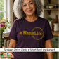A smiling older woman with gray curly hair stands in a kitchen wearing a dark purple short-sleeve T-shirt with a muted gold graphic that reads “#NanaLife” and curved text around it. A banner at the bottom says “Screen Print Only • Shirt Not Included,” and a “DiannaStudio” logo appears in the lower left.