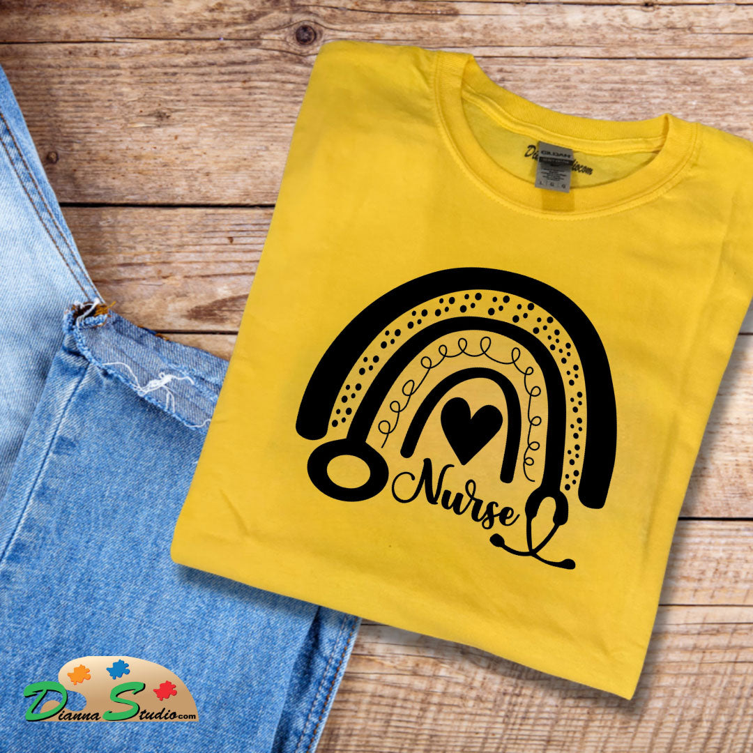 Rainbow Nurse Yellow T-shirt