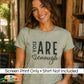 A woman wearing a sage green t-shirt with a black graphic print that reads 'YOU ARE ENOUGH' with a small heart. A white banner at the bottom states 'Screen Print Only • Shirt Not Included' and features the 'DiannaStudio' logo.
