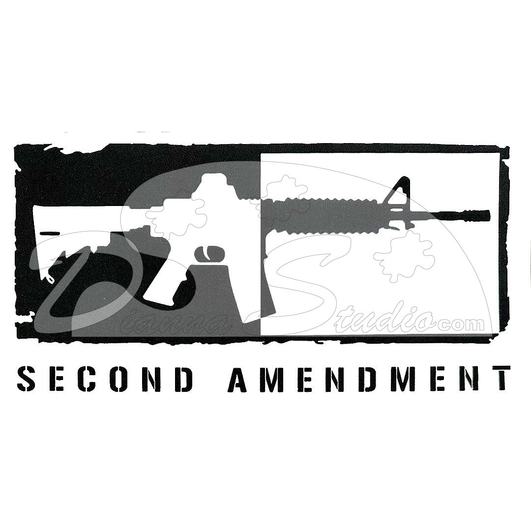 Second Amendment screen print transfer in black