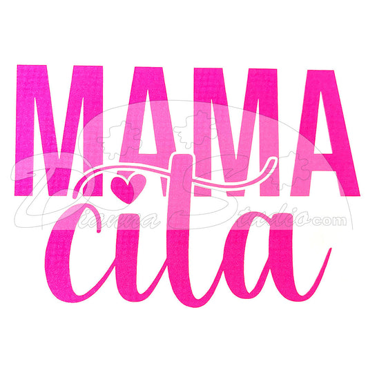 Mama Cita hot pink screen print transfer