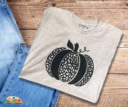 Its Fall Y'all Black pumpkin on heather grey long sleeve tshirt