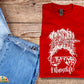 Nurse Life white design on red t-shirt