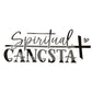 Spiritual Gangsta black screen print transfer