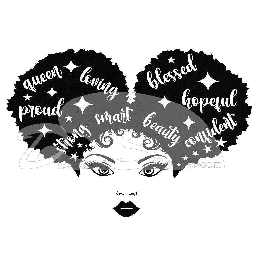 Afro Puffs girl I am blessed screen print transfer