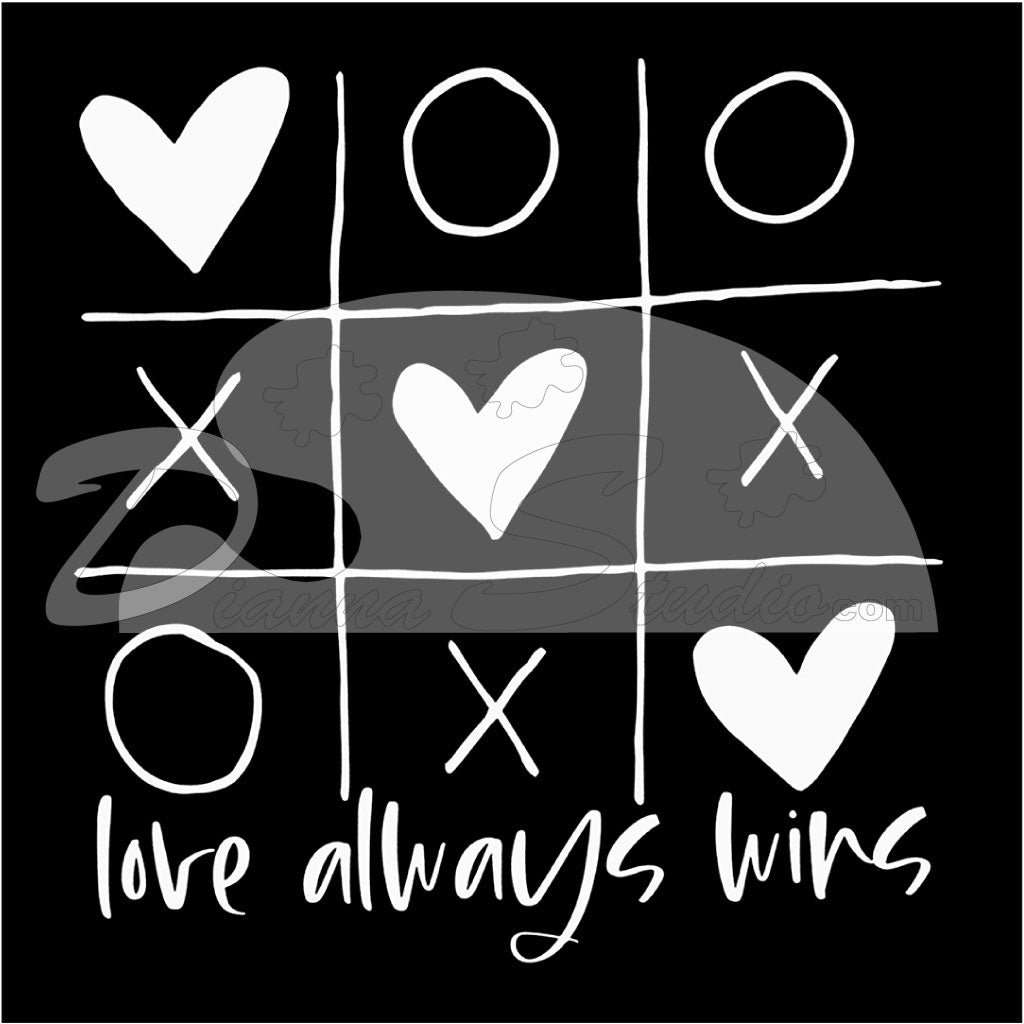 Love Always wins with Tik Tan Toe screen print transfer